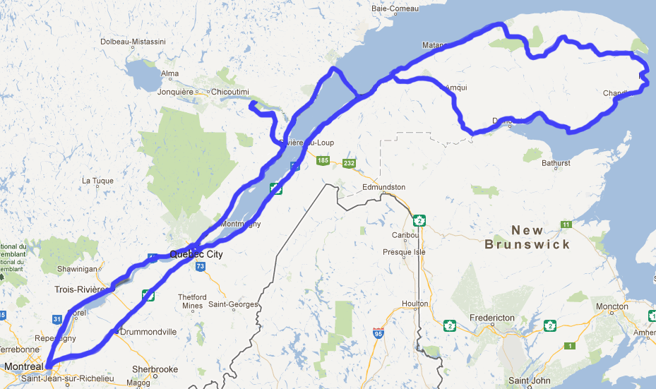 Itinéraire Québec, Canada