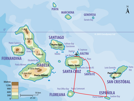 Itinéraire croisière Galapagos